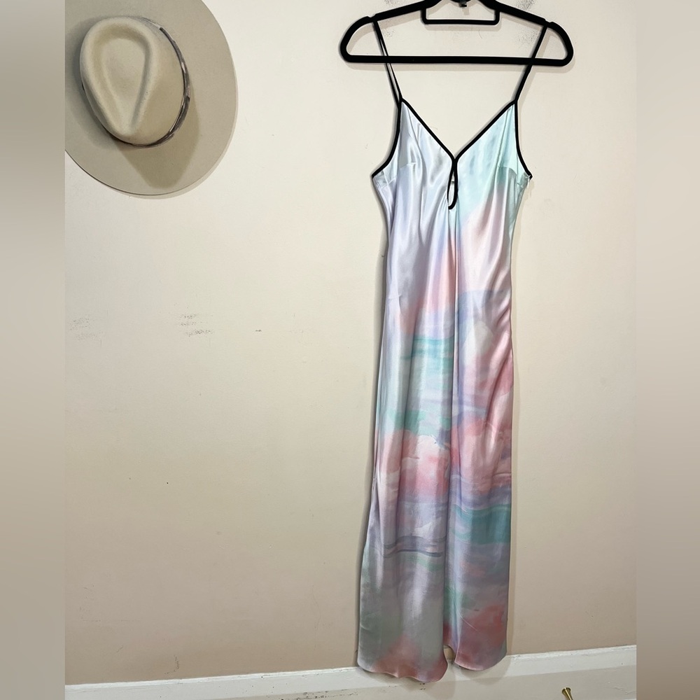 NWT. Anthropologie Geisha Designs Printed Slip Midi Dress. NEW - Picture 5 of 9